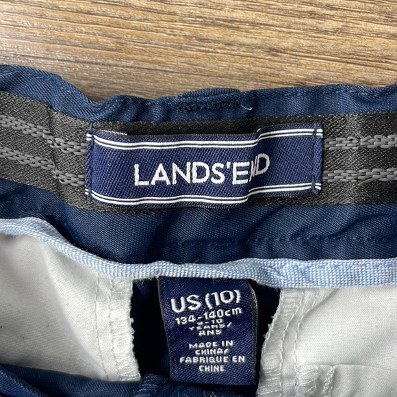 Lands’ End School Uniform Boys Active Chino Shorts, Navy Blue, size 10 - Picture 3 of 11